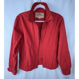SUGAR CANE Japan Red Zip Cotton Sports Jacket Mens 38 1950s Drizzler Bi-Swing